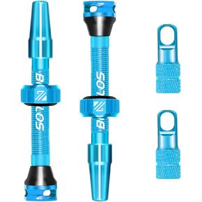 BUCKLOS Tubeless Presta Valve Stem 40/44/55/60/65/80/100 mm, Bike Valve Stem Kit with Valve Core Removal Tool, Super Light Durable Aluminum Alloy CNC, Fits Most Rims, Black Pair