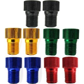 InnoLife 10 Pcs Aluminum Presta to Schrader Converter Car Valve Adapter Bicycle Bike Tube Pump Air Compressor Tools (Mixed Colors)