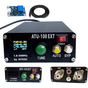 Malahit ATU-100 Antenna Tuner 1.8-50MHz atu100 by N7DDC 7x7 0.96 Inch OLED 3.2 Firmware Programmed with Housing Assembled Machine with USB Cable（No Battery）