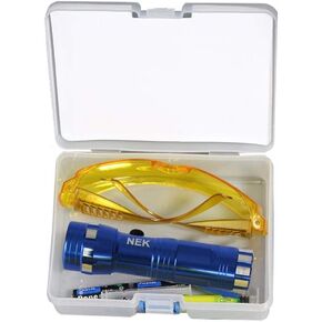 Leak Detector Kit, Fluorescent Protective Glasses Air Conditioning Accurate Leak Detector Kit Tools, Car Accessories Replacement Easy to Use Eco Friendly UV Dye(Random)