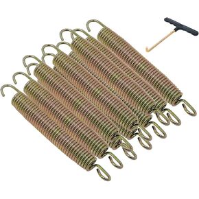 6.5" Trampoline Spring Heavy Duty Zinc Plating, High Strength Steel Replacement Free T-Hook, 10 Piece Set