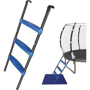 Universal Trampoline Ladder 2 Steps for Trampoline, Rust-Resistant Steel Ladder with Wide Skid-Proof Steps, 40inch Length Trampoline Accessories(inlude 2 Trampoline Stake