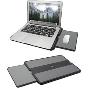 Portable Laptop Lap Pad, Laptop Desk with Retractable Mouse Tray, Sturdy Stable Work Surface for Bed Sofa Couch or Travel
