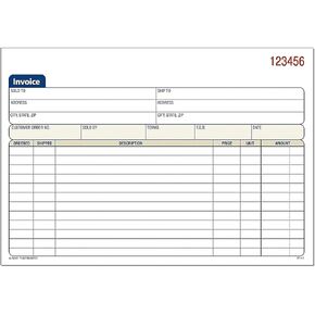 Adams Invoice Book, 3-Part, Carbonless, 5.56 x 8.44 Inch, 50 Sets per Book, White, Canary, and Pink (TC5840), White/Canary/Pink