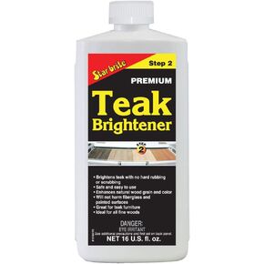 STAR BRITE Premium Teak Brightener - Enhances Natural Wood Grain & Restores Tone & Color While Preparing for a More Consistent Application of Teak Oil, Sealer or Stain