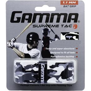 Gamma Sports Supreme Tac 1.1mm Baseball Grip Wrap – Tacky, Absorbent, Non-Slip, Easy to Apply – Great for Any Size Handle, Aluminum or Wood Bat
