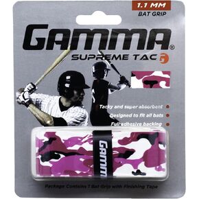 Gamma Sports Supreme Tac 1.1mm Baseball Grip Wrap – Tacky, Absorbent, Non-Slip, Easy to Apply – Great for Any Size Handle, Aluminum or Wood Bat