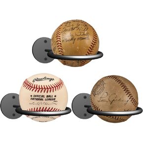 Baseball&Softball Display Memorabilia Holder Baseball Bat Storage Baseball Display Holders Heavy-Duty Wall Mount Rack for Collectibles Black 3PCS Hardware Included (3 Pack)