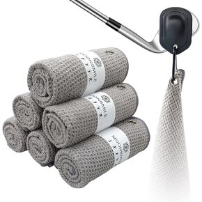 6 عبوات من مناشف الجولف المغناطيسية، (16 بوصة × 24 بوصة) مناشف جولف مغناطيسية للنساء والرجال، مناشف جولف لحقائب الجولف، ملحقات الجولف، هدايا جولف مضحكة، نمط وافل تنظيف منشفة السمك، أدوات الجولف، أدوات الجولف in Kuwait