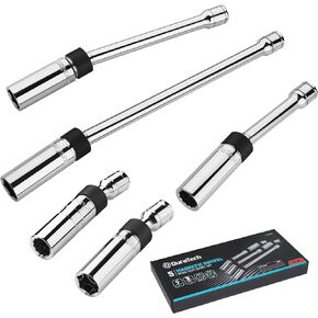 DURATECH 5/8" Swivel Magnetic Spark Plug Socket, 3/8" Drive x 11" Total Length with 6-Point, Enhanced Magnetic Design and Magnetic Core, Thin Wall Socket, Cr-V Steel Made