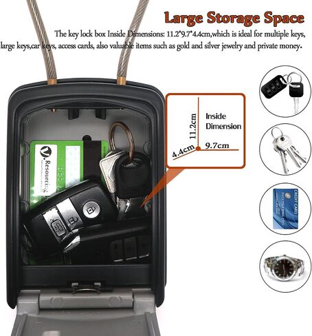 Protable Key Storage Security Lock,V-Resourcing® Door Knob Mounted Re-settable 4 Digit Combination Lock Box,to Share and Secure Keys for Home,Office,Garage, Airbnb etc in Saudi Arabia