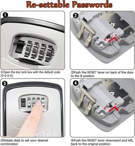 Protable Key Storage Security Lock,V-Resourcing® Door Knob Mounted Re-settable 4 Digit Combination Lock Box,to Share and Secure Keys for Home,Office,Garage, Airbnb etc in Saudi Arabia