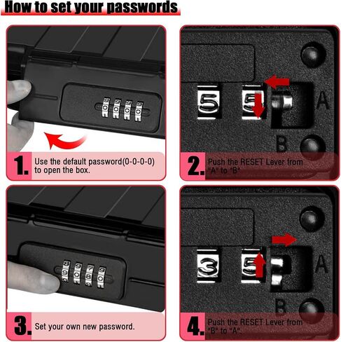 Protable Key Storage Security Lock,V-Resourcing® Door Knob Mounted Re-settable 4 Digit Combination Lock Box,to Share and Secure Keys for Home,Office,Garage, Airbnb etc in Saudi Arabia