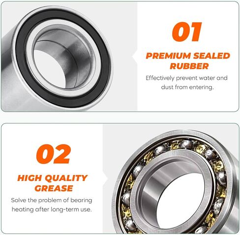 Front Rear Wheel Bearing 3514342 3514634 for Polaris Sportsman 300/400/ 450/500/ 570/800 HO X2 ETX 6x6 2014-2022, Ranger 500/570/ 700 Crew EPS EFI 4x4 2004-2022 - 2 Pcs in Saudi Arabia