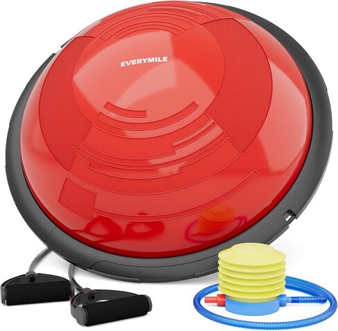 EVERYMILE Balance Ball Trainer with Resistance Bands & Pump Stability, 23.6 inch Yoga Exercise Ball for Home Gym Core Training Anti-Skid Surface in Saudi Arabia