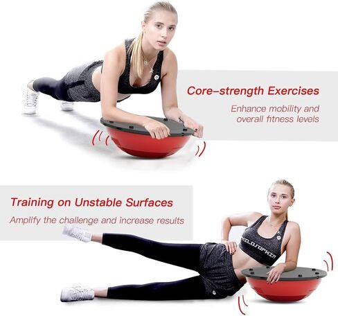 EVERYMILE Balance Ball Trainer with Resistance Bands & Pump Stability, 23.6 inch Yoga Exercise Ball for Home Gym Core Training Anti-Skid Surface in Saudi Arabia