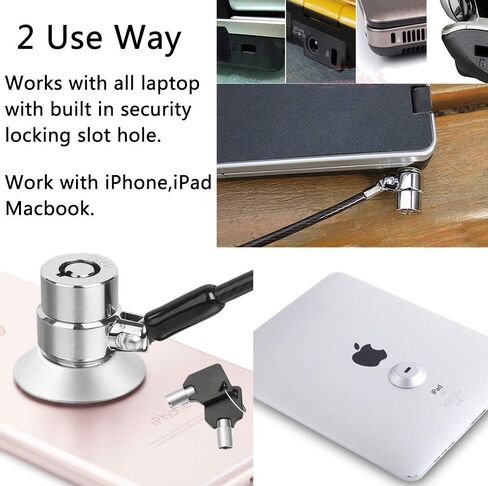 FOLAI Laptop Lock Computer Lock Security Cable Lock Compatible for Laptops, iMac & Other Devices with Lock Slot in Kuwait
