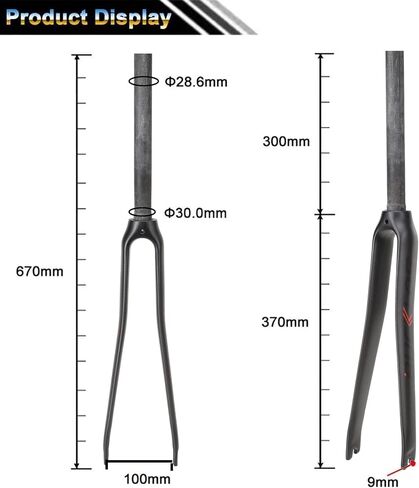 BUCKLOS 28.6mm 700C Full Carbon Fiber Road Bike Rigid Fork, C-Type Clamp Brake, 1-1/8 Threadless Straight Tube Superlight 3K T800 Bicycle Front Fork in Saudi Arabia