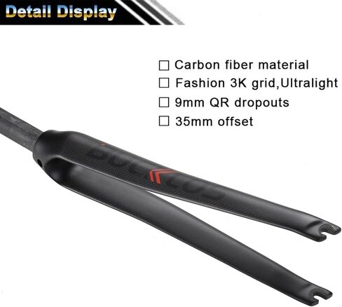 BUCKLOS 28.6mm 700C Full Carbon Fiber Road Bike Rigid Fork, C-Type Clamp Brake, 1-1/8 Threadless Straight Tube Superlight 3K T800 Bicycle Front Fork in Saudi Arabia