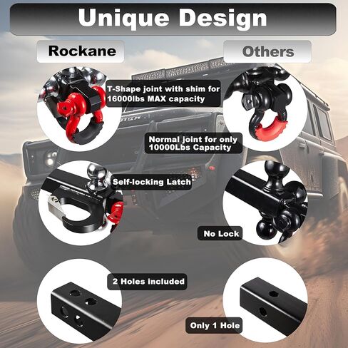 وصلة وصلة مقطورة ثلاثية الكرات على شكل حرف T مع دبوس وقفل وخطاف سحب وسلسلة سحب دوارة 360 درجة، تناسب جهاز استقبال 2 بوصة مع كرة وصل 1-7/8 بوصة، 2 بوصة، 2-5/16 بوصة، 16000 رطل كحد أقصى in Kuwait