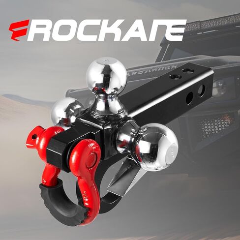 وصلة وصلة مقطورة ثلاثية الكرات على شكل حرف T مع دبوس وقفل وخطاف سحب وسلسلة سحب دوارة 360 درجة، تناسب جهاز استقبال 2 بوصة مع كرة وصل 1-7/8 بوصة، 2 بوصة، 2-5/16 بوصة، 16000 رطل كحد أقصى in Kuwait