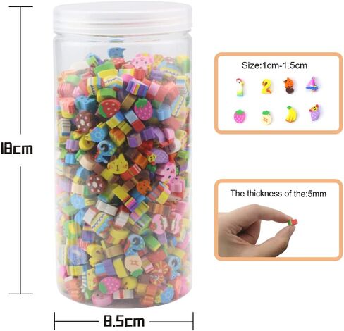 Newbested 750 قطعة متنوعة من محايات أقلام الرصاص الصغيرة المبتكرة، ممحاة صغيرة ملونة لكعكة الحياة البحرية والفواكه والخضروات لجائزة الطلاب ومكافأة الواجبات المنزلية وحفلات الهدايا الفنية واللوازم المدرسية in Kuwait