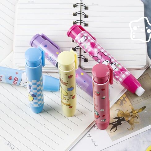 Kawaii Eraser Cute Erasers for Kids Retractable Pencil Erasers for Pencils Fun Erasers Suitable for Children Over 6 Years Old Back to School Supplies Kid Party Favors Gift Exchange Game Reward GIF in Saudi Arabia