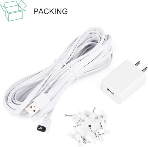 ALERTCAM 30Ft/9m Power Adapter for Arlo Essential Spotlight, Weatherproof Outdoor Power Cable Continuously Charging Your Arlo Essential Camera - White in Saudi Arabia