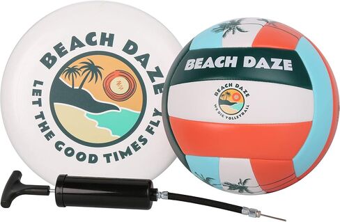 Beach Daze Volleyball, Frisbee & Hand Pump - Size 5, Court or Beach Outdoor/Indoor Volleyball, Bag Included… in Saudi Arabia