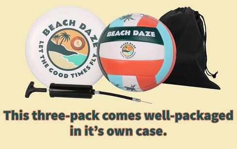 Beach Daze Volleyball, Frisbee & Hand Pump - Size 5, Court or Beach Outdoor/Indoor Volleyball, Bag Included… in Saudi Arabia