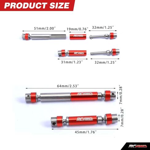RCAWD 45-60 مم 65-78 مم أعمدة القيادة المركزية لـ CR18P Rock Van CR18P Trail Hunter CR18P Rock Van EVO CR18P EVO Harvest CR18P EVO Trail Hunter أجزاء زرقاء in Kuwait