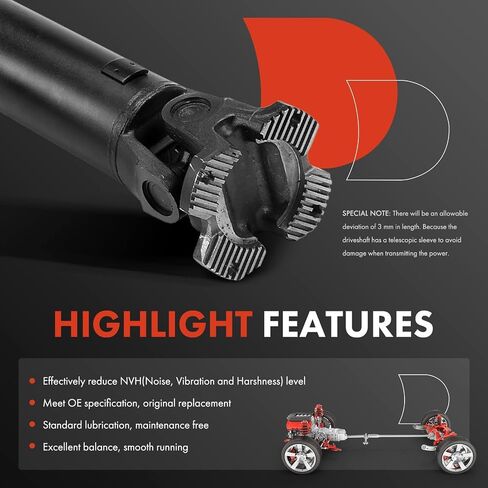 A-Premium Rear Complete Drive Shaft Prop Shaft Driveshaft Assembly Compatible with Ram 4500 2014-2018, 5500 2014-2018, 4 X 4, Replace# 5146609AB in Saudi Arabia