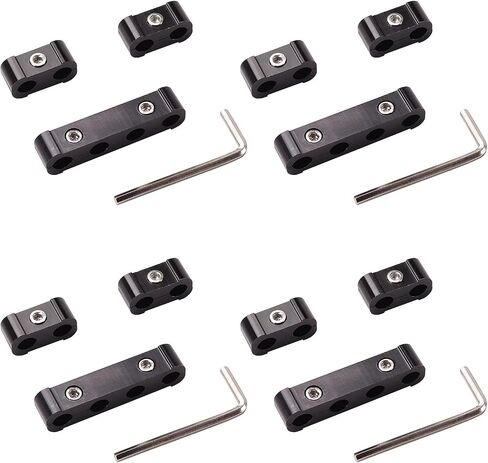 Kinstecks 12PCS Aluminum Engine Spark Plug Wire Separator Divider Organizer Clamp Kit for 8mm 9mm 10mm-Black in Saudi Arabia