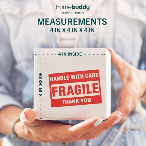 صناديق شحن HomeBuddy 4x4x4 - عبوات تحتوي على 25/50/100 عبوة شموع، صناديق شحن صغيرة للأعمال الصغيرة، صناديق بريد للهدايا الصغيرة، صناديق شحن شموع 4x4، صناديق أكواب للشحن in Kuwait
