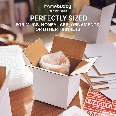 صناديق شحن HomeBuddy 4x4x4 - عبوات تحتوي على 25/50/100 عبوة شموع، صناديق شحن صغيرة للأعمال الصغيرة، صناديق بريد للهدايا الصغيرة، صناديق شحن شموع 4x4، صناديق أكواب للشحن in Kuwait