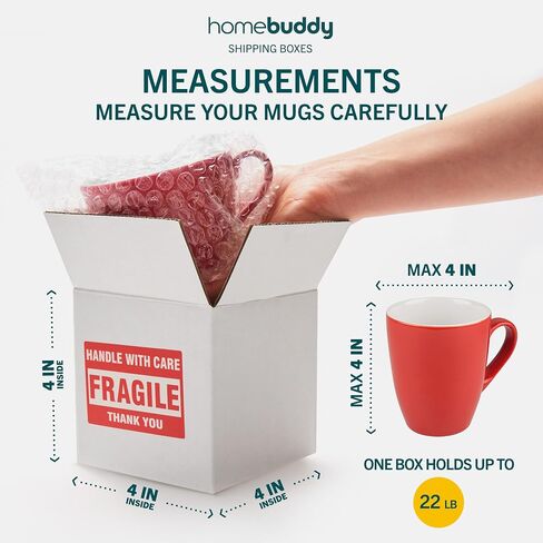 HomeBuddy 4x4x4 Shipping Boxes - Packs of 25/50/100 Candle Packaging, Small Shipping Boxes for Small Business, Mailing Boxes for Small Gifts, Candle 4x4 Shipping boxes, Mug boxes for Shipping in Saudi Arabia