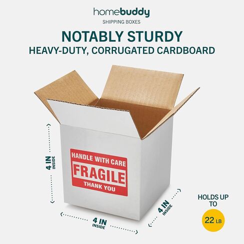 HomeBuddy 4x4x4 Shipping Boxes - Packs of 25/50/100 Candle Packaging, Small Shipping Boxes for Small Business, Mailing Boxes for Small Gifts, Candle 4x4 Shipping boxes, Mug boxes for Shipping in Saudi Arabia