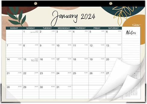 تقويم مكتب 2024 - يناير 2024 - ديسمبر 2024، تقويم مكتب/جدار لمدة 12 شهرًا 2024، 16.8 بوصة × 12 بوصة، ورق سميك، تقويم مكتب 2024 مع واقيات الزوايا، كتل مسطرة - مقطوع ملون in Saudi Arabia