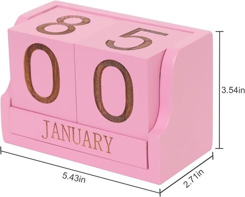 Wooden Desk Calendar,Desk Calendar Blocks for Teachers,Office Perpetual Date Block Small Home Desktop Decor Chic Vintage Month with Number Cubes Display Rustic Decoration(Carbonized Black) in Saudi Arabia