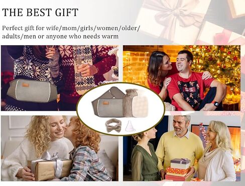 حقيبة زجاجة ماء ساخن 3 في 1 من Anlising، حقيبة ماء دافئ، حقيبة زجاجة ساخنة، زجاجة ماء ساخن مع غطاء للخصر، حقيبة زجاجة ماء ساخن مع حزام ناعم + عصابة رأس + قمع، لتخفيف آلام الخصر والرقبة الخلفية (بني) in Kuwait