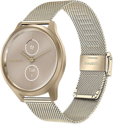 TRUMiRR Band for Vivoactive 5 / Vivoactive 3, 20mm Mesh Stainless Steel Watchband Men Women Strap for Garmin Venu Sq 2 / Venu 2 Plus 43mm / Forerunner 165 55 645 245 Music in Saudi Arabia