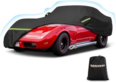 for C3 Corvette Car Cover Waterproof, Sun Heat Protection Outdoor Full Car Covers with Driver Side Zipper Windproof Heavy Duty All Weather Fit for C3 1968-1982 Chevy Corvette,Not for Rear Wing in Kuwait