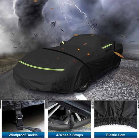 for C3 Corvette Car Cover Waterproof, Sun Heat Protection Outdoor Full Car Covers with Driver Side Zipper Windproof Heavy Duty All Weather Fit for C3 1968-1982 Chevy Corvette,Not for Rear Wing in Kuwait