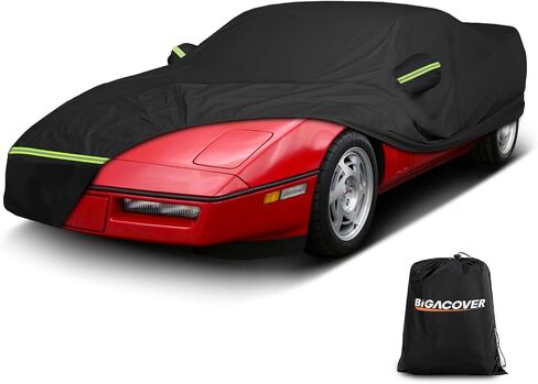 for C3 Corvette Car Cover Waterproof, Sun Heat Protection Outdoor Full Car Covers with Driver Side Zipper Windproof Heavy Duty All Weather Fit for C3 1968-1982 Chevy Corvette,Not for Rear Wing in Kuwait