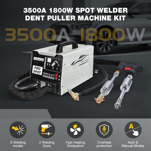 AUTOAND Dent Puller Spot Welder, 110V 1800W Auto Stud Welding Machine with 16 Types of Accessories 3500A Digital Panel Spot Welder 6 Mode Auto Body Dent Puller Repair Kit in Kuwait