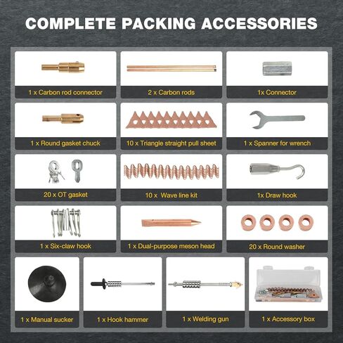 AUTOAND Dent Puller Spot Welder, 110V 1800W Auto Stud Welding Machine with 16 Types of Accessories 3500A Digital Panel Spot Welder 6 Mode Auto Body Dent Puller Repair Kit in Kuwait
