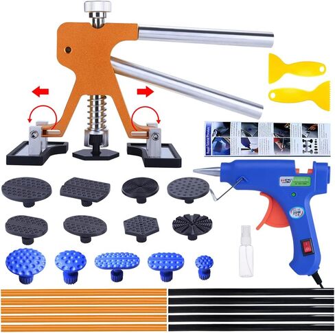 طقم إصلاح دنت بدون طلاء - مجتذب دنت، طقم إزالة دنت مع عرض قابل للتعديل ساحب دنت ذهبي لإزالة انبعاجات الجسم تلقائيًا، دنت طفيفة وإزالة دنت عميقة in Kuwait