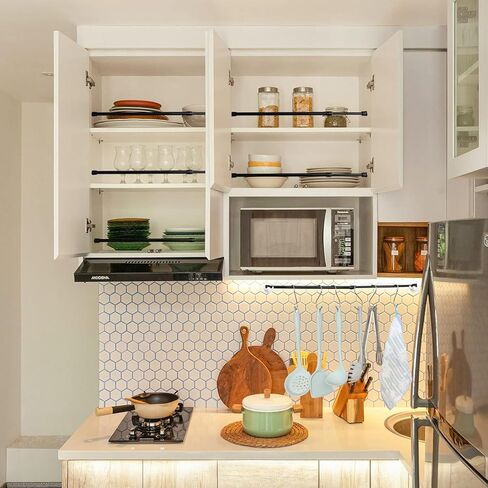 Bivbov قضيب ستارة التوتر - 16 إلى 26 بوصة قضبان توتر زنبركية قابلة للتعديل رفوف تجفيف للغسيل بدون حفر - قضبان ستارة شد صغيرة سوداء قابلة للتوسيع للخزانة وستائر المدخل in Kuwait