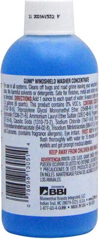 Gunk M506 Concentrated Windshield Washer Solvent with Ammonia - 6 fl. oz., Blue in Saudi Arabia
