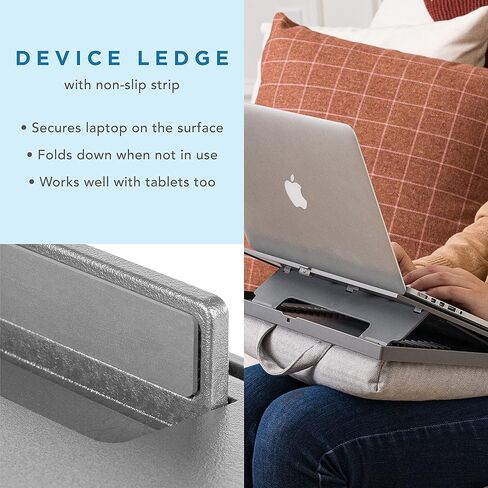 مكتب كمبيوتر محمول Ergo Pro من LAPGEAR مع 20 زاوية قابلة للتعديل ولوحة ماوس وحامل هاتف - أسود - يناسب أجهزة الكمبيوتر المحمولة مقاس 15.6 بوصة ومعظم الأجهزة اللوحية - طراز رقم 49408، كبير in Kuwait